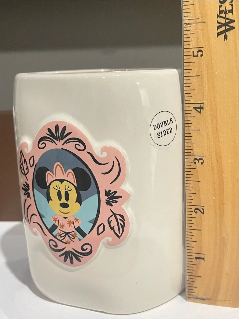 Disney Minnie Mouse Cream Mug with Pink Frame and Blue Accent